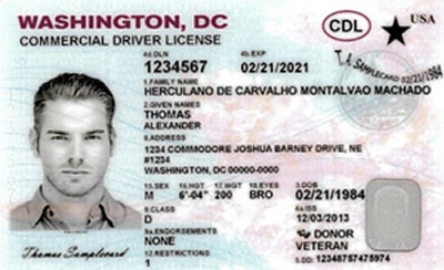 Image of District of Columbia's Driver's License