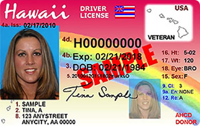 Image of Hawaii's Driver's License