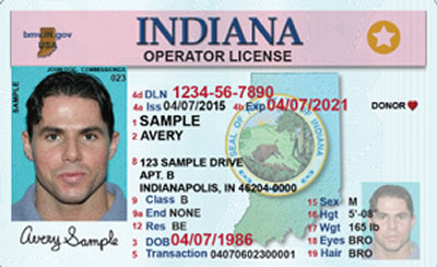Image of Indiana's Driver's License