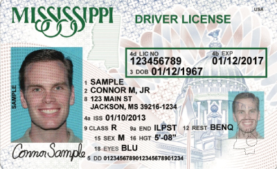Image of Mississippi's Driver's License