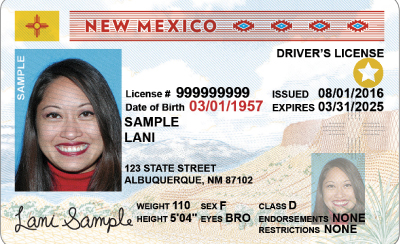 Image of New Mexico's Driver's License