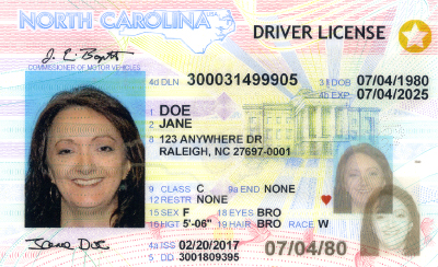 Image of North Carolina's Driver's License