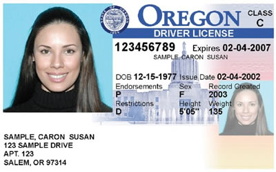 Image of Oregon's Driver's License