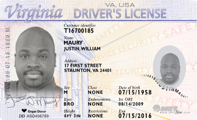 Image of Virginia's Driver's License